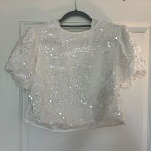White sequin top